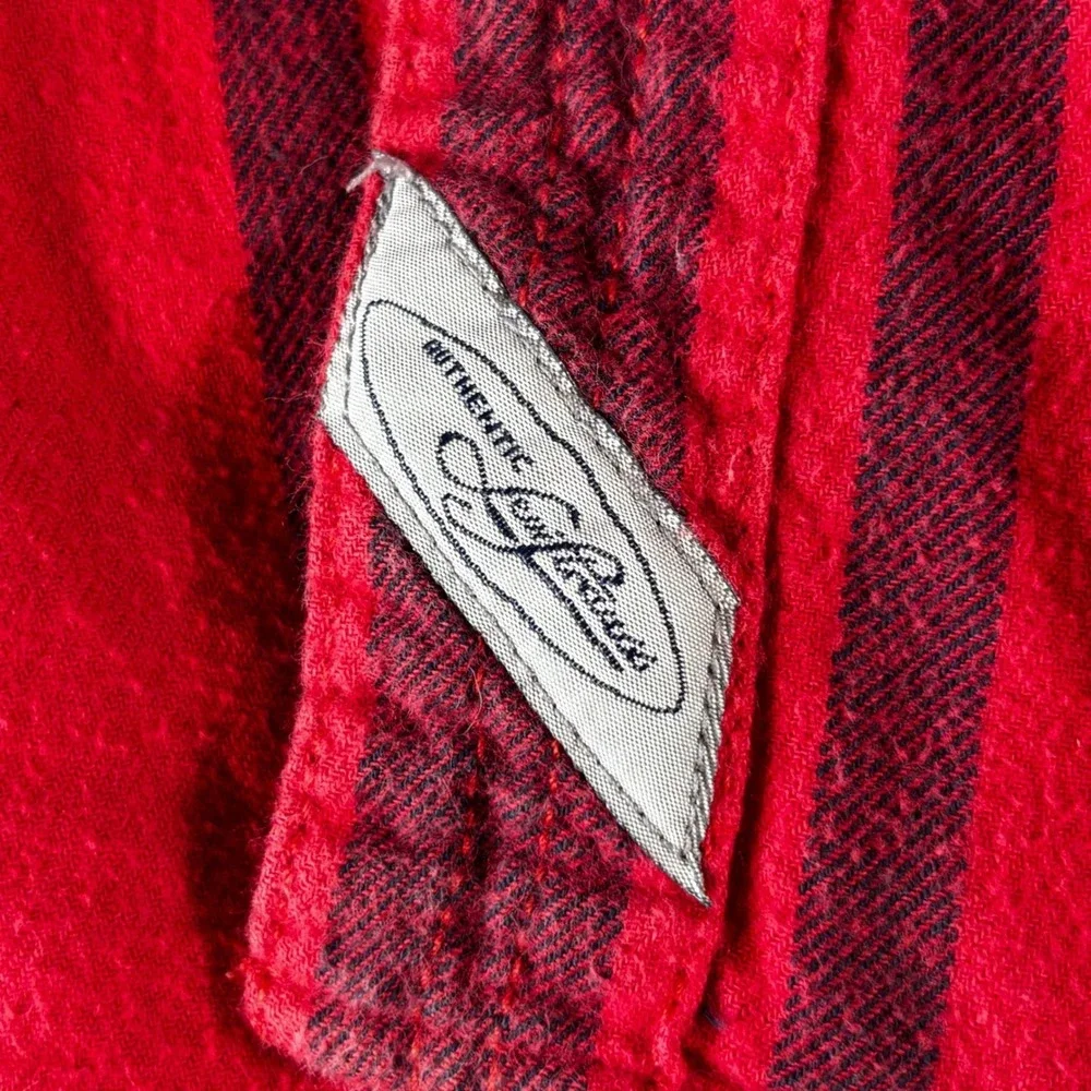 VTG Levi's Heavy Flannel Shirt Mens Large Red Burgundy Striped grunge workwear